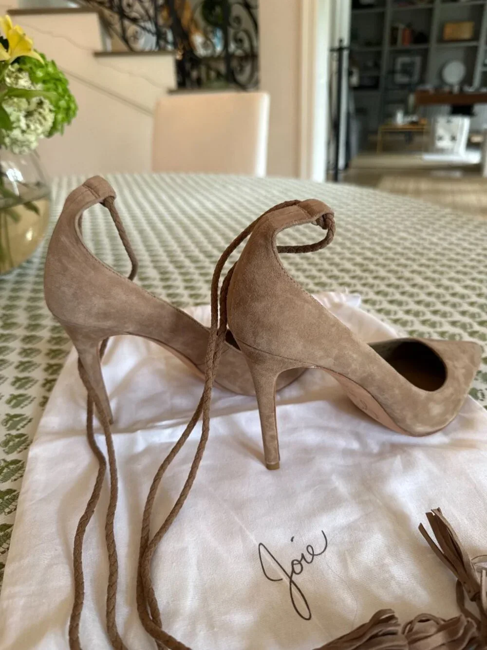 Joie Angelynn Lace Up Pumps | Brown Suede | Womens Size 39